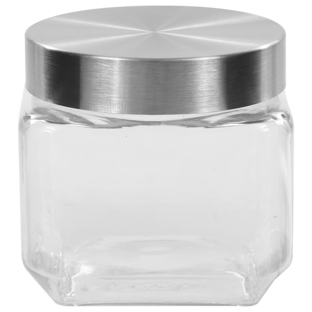 Storage Jars with Silver Lid 6 pcs 800 ml