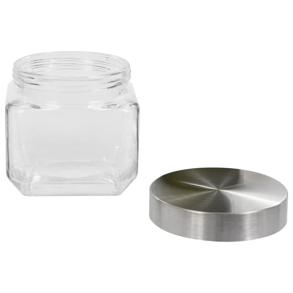 Storage Jars with Silver Lid 6 pcs 800 ml