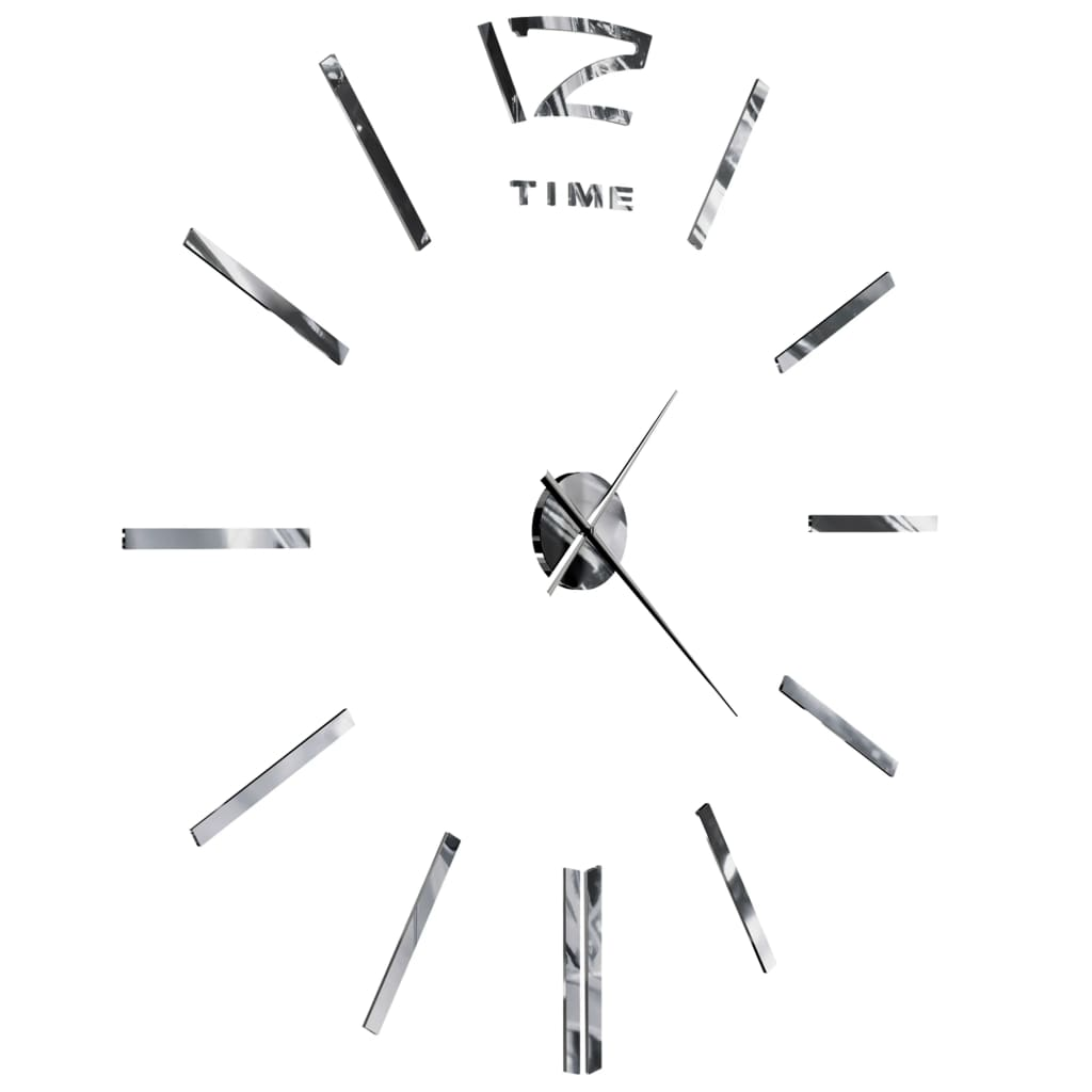 vidaXL 3D Wall Clock Modern Design 100 cm XXL Silver