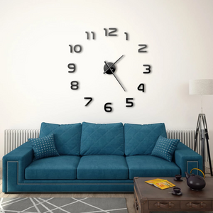 vidaXL 3D Wall Clock Modern Design 100 cm XXL Black