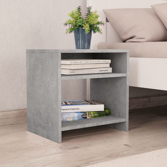 Bedside Cabinet Concrete Grey 40x30x40 cm Engineered Wood