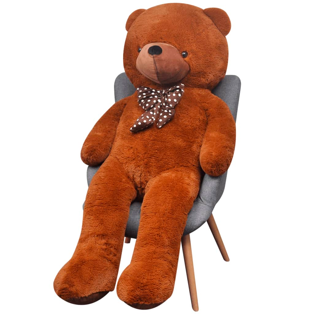 vidaXL XXL Soft Plush Teddy Bear Toy Brown 160 cm