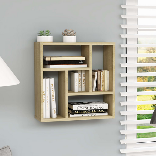 Wall Shelf Sonoma Oak 45.1x16x45.1 cm Engineered Wood