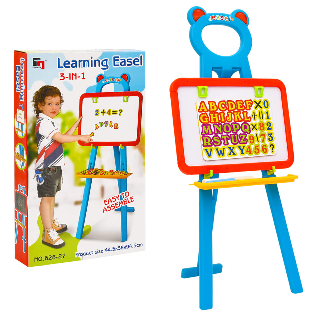 vidaXL 2-1 Children Easel with Chalkboard and Whiteboard