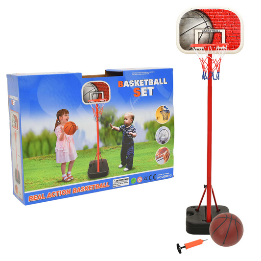 vidaXL Portable Basketball Play Set Adjustable 138.5-166 cm