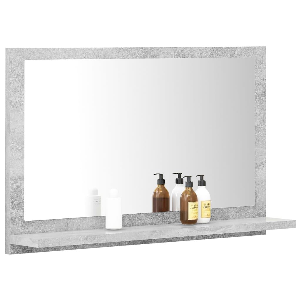 Bathroom Mirror Concrete Grey 60x10.5x37 cm Engineered Wood