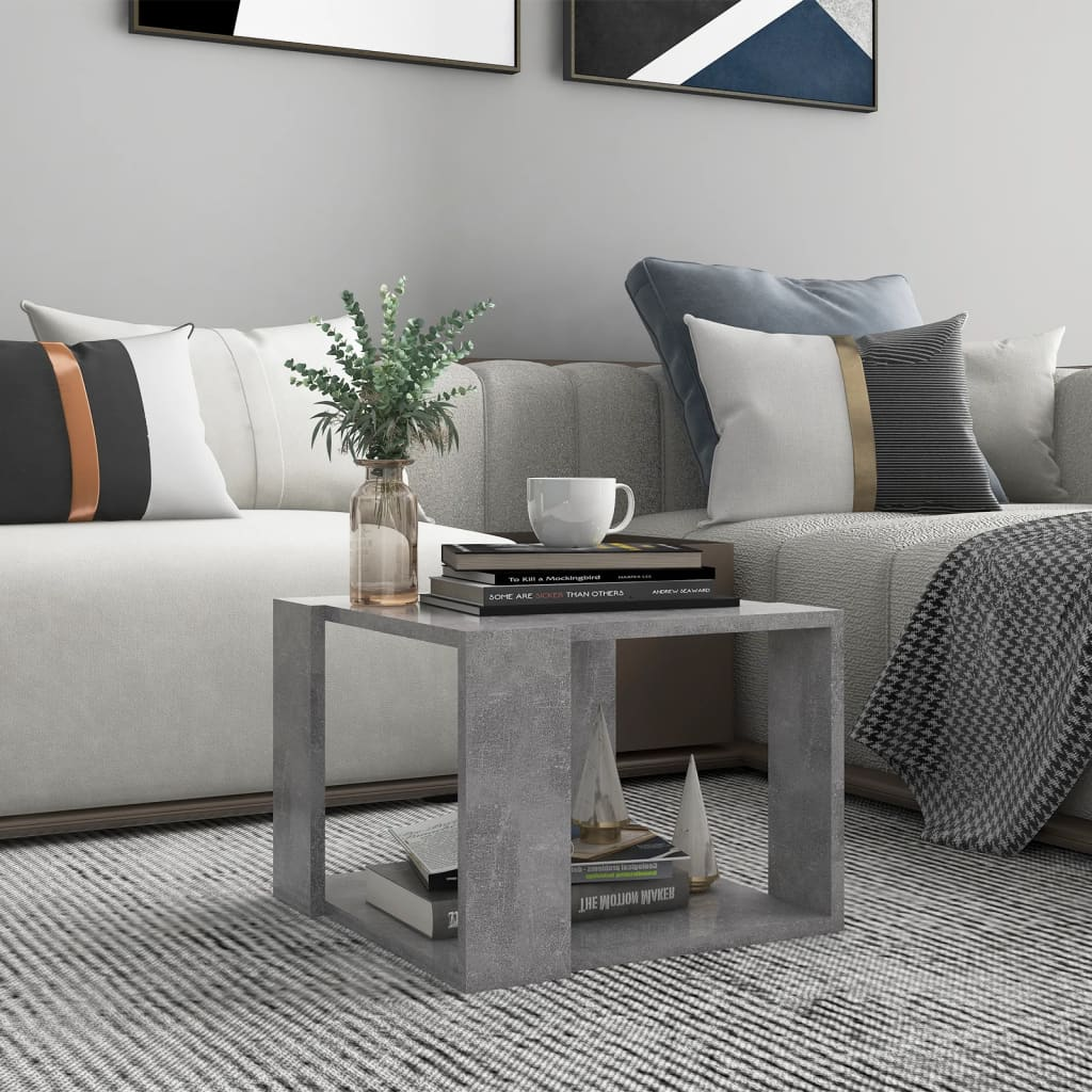 Coffee Table Concrete Grey 40x40x30 cm Engineered Wood