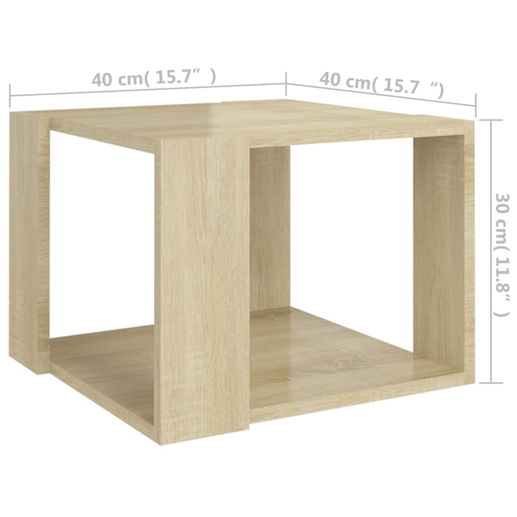 Coffee Table Sonoma Oak 40x40x30 cm Engineered Wood