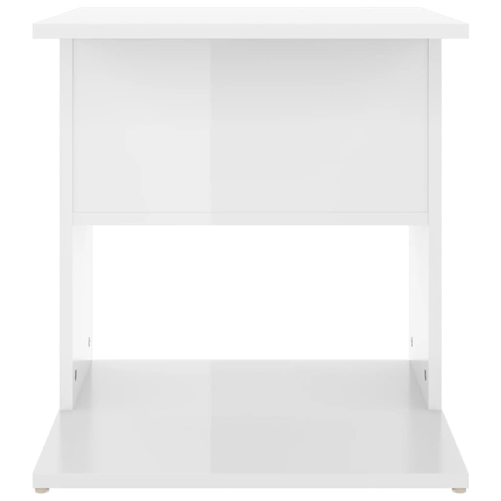 Side Table High Gloss White 45x45x48 cm Engineered Wood