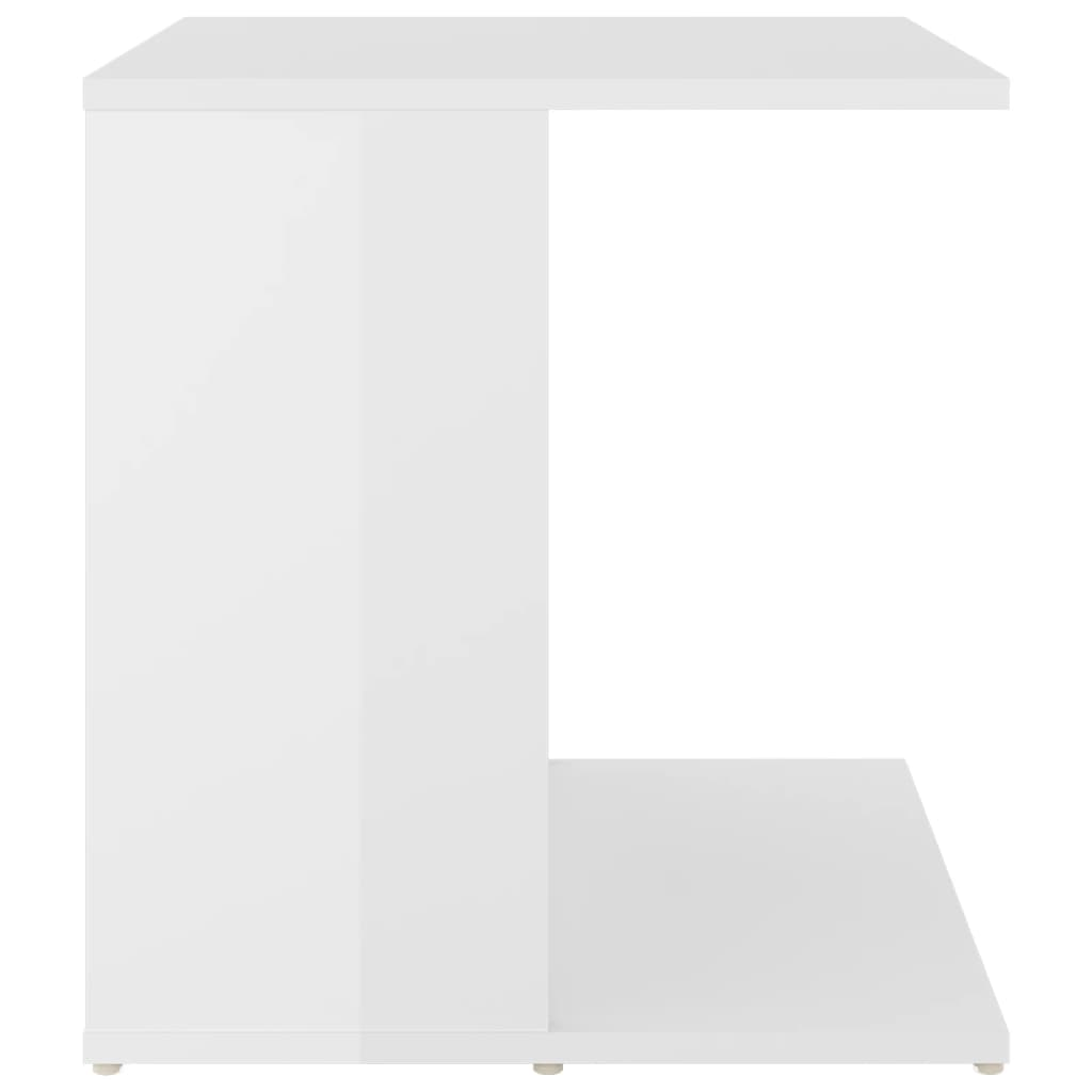 Side Table High Gloss White 45x45x48 cm Engineered Wood