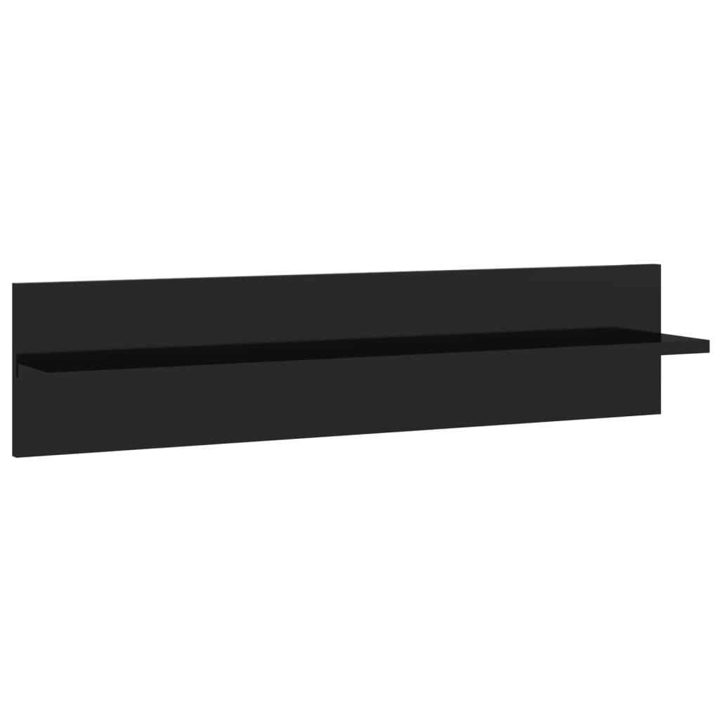 Wall Shelf 2 pcs High Gloss Black 80x11.5x18 cm Engineered Wood