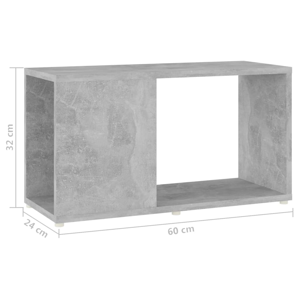 TV Cabinet Concrete Grey 60x24x32cm Engineered Wood