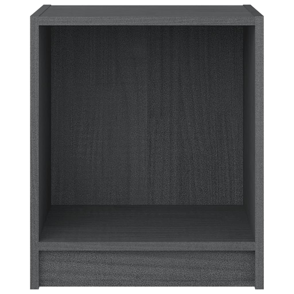 Bedside Cabinet Grey 35.5x33.5x41.5 cm Solid Pinewood