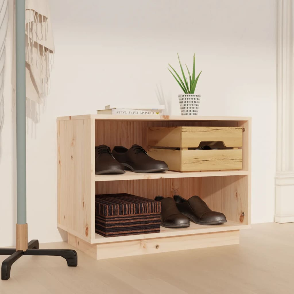 vidaXL Shoe Cabinet 60x34x45 cm Solid Wood Pine