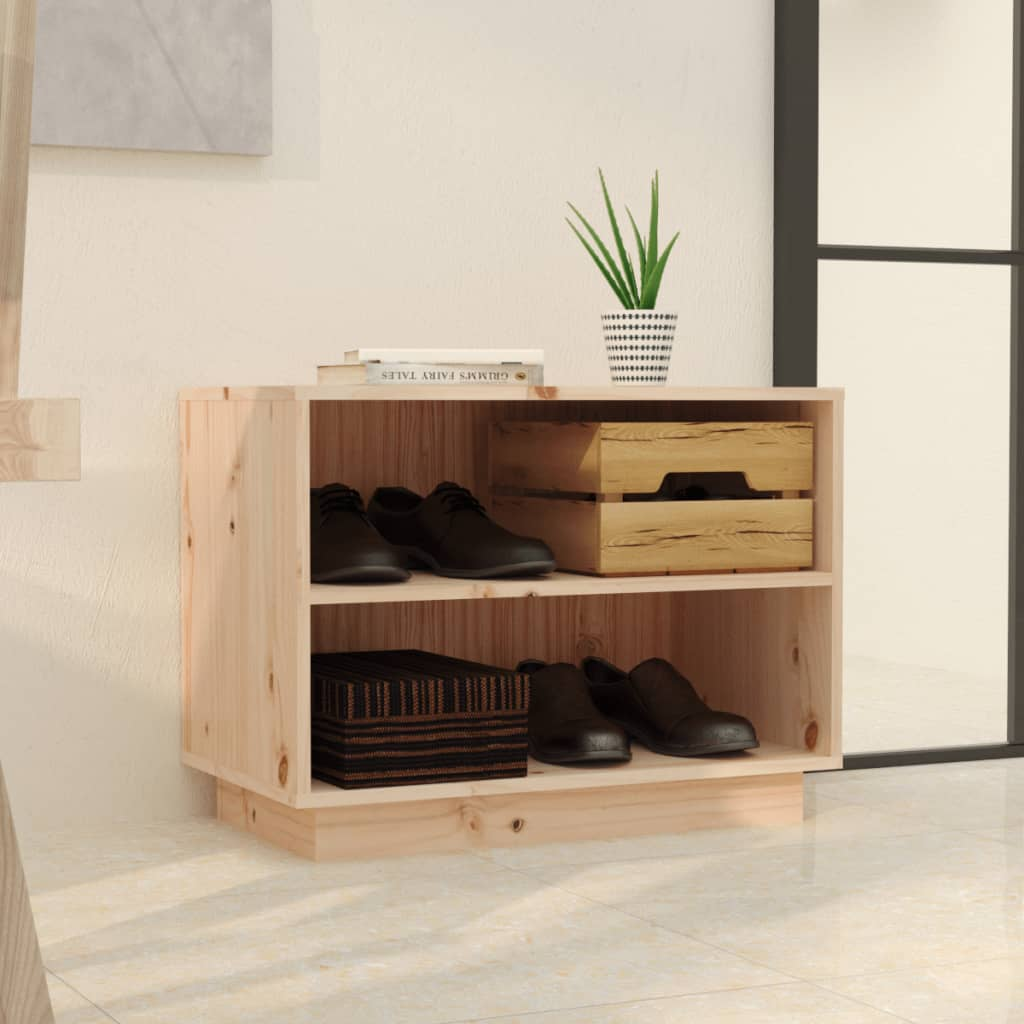 vidaXL Shoe Cabinet 60x34x45 cm Solid Wood Pine