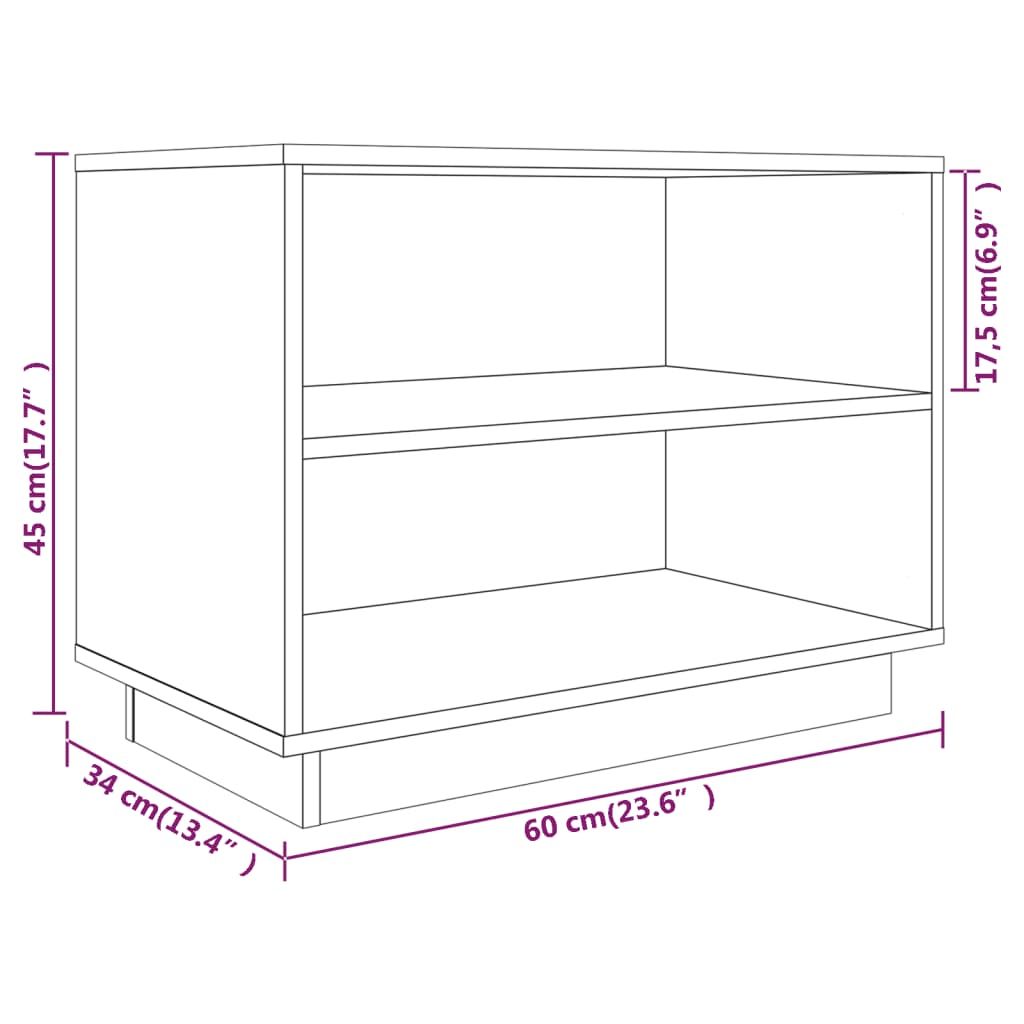 vidaXL Shoe Cabinet 60x34x45 cm Solid Wood Pine