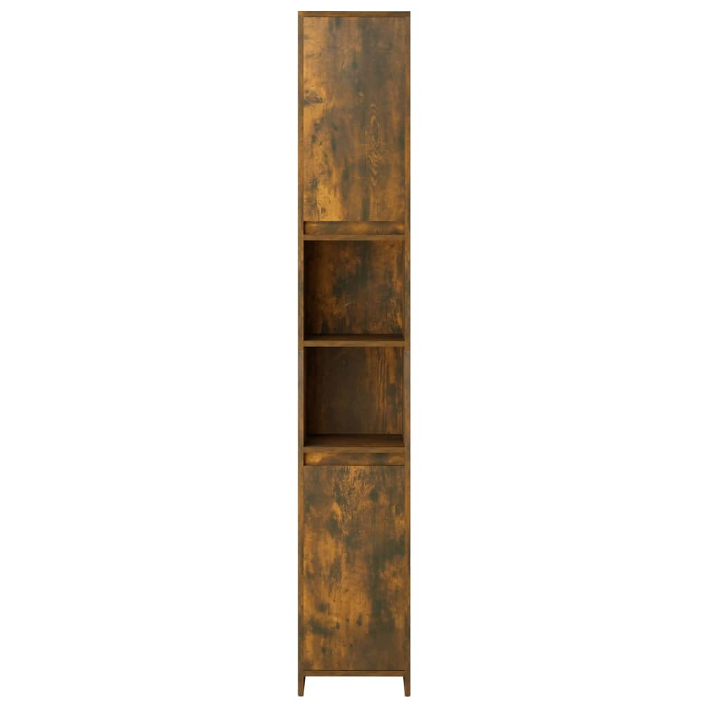 vidaXL Bathroom Cabinet Smoked Oak 30x30x183.5 cm Engineered Wood