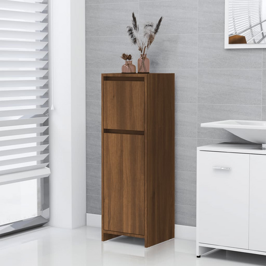 vidaXL Bathroom Cabinet Brown Oak 30x30x95 cm Engineered Wood