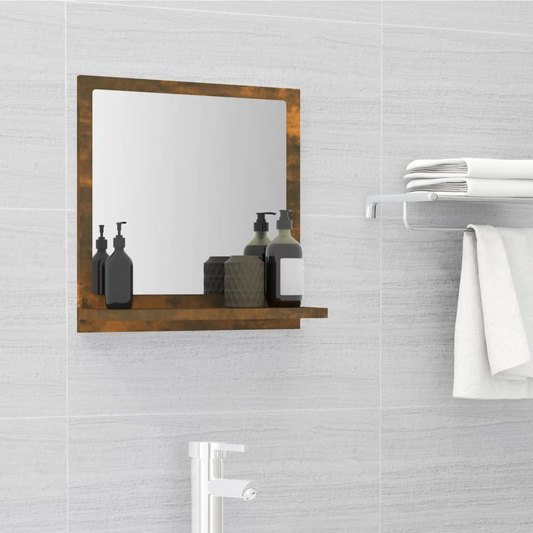 Bathroom Mirror Smoked Oak 40x10.5x37 cm Engineered Wood