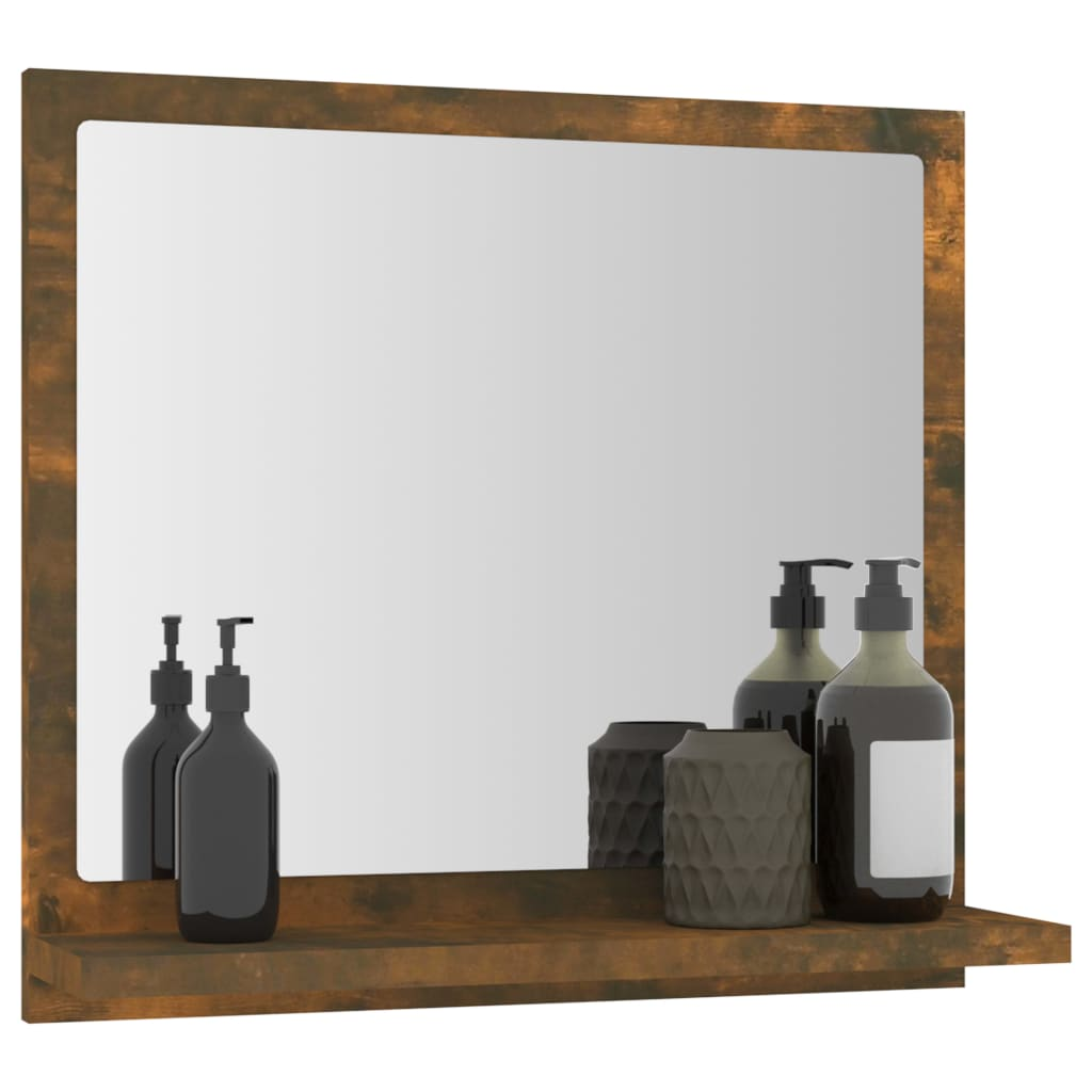 Bathroom Mirror Smoked Oak 40x10.5x37 cm Engineered Wood