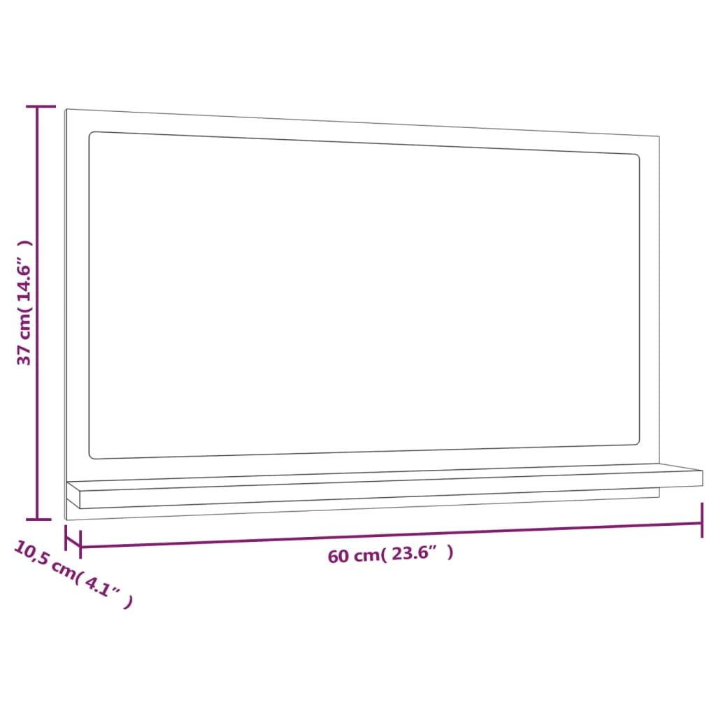 Bathroom Mirror Smoked Oak 60x10.5x37 cm Engineered Wood