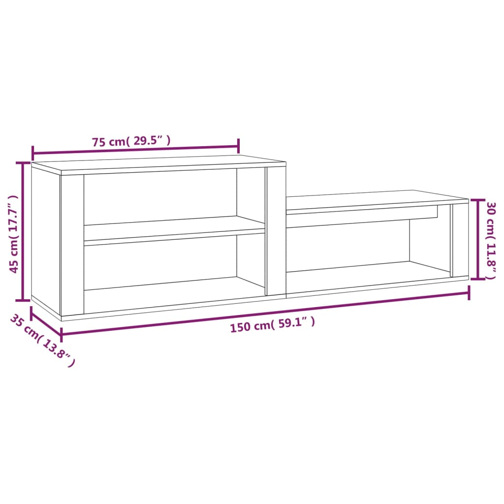 vidaXL Shoe Cabinet White 150x35x45 cm Engineered Wood