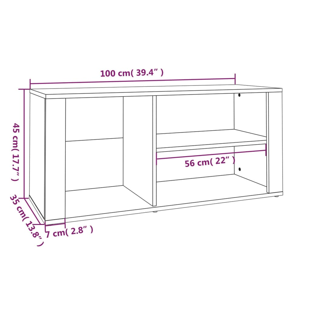 vidaXL Shoe Cabinet White 100x35x45 cm Engineered Wood