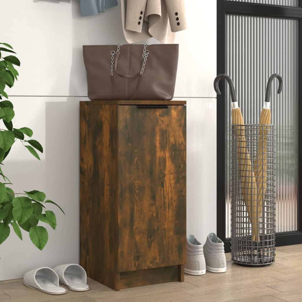 vidaXL Shoe Cabinet Smoked Oak 30x35x70 cm Engineered Wood