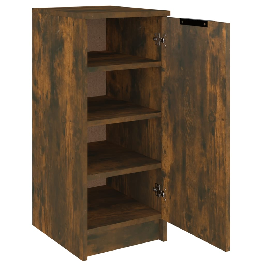 vidaXL Shoe Cabinet Smoked Oak 30x35x70 cm Engineered Wood