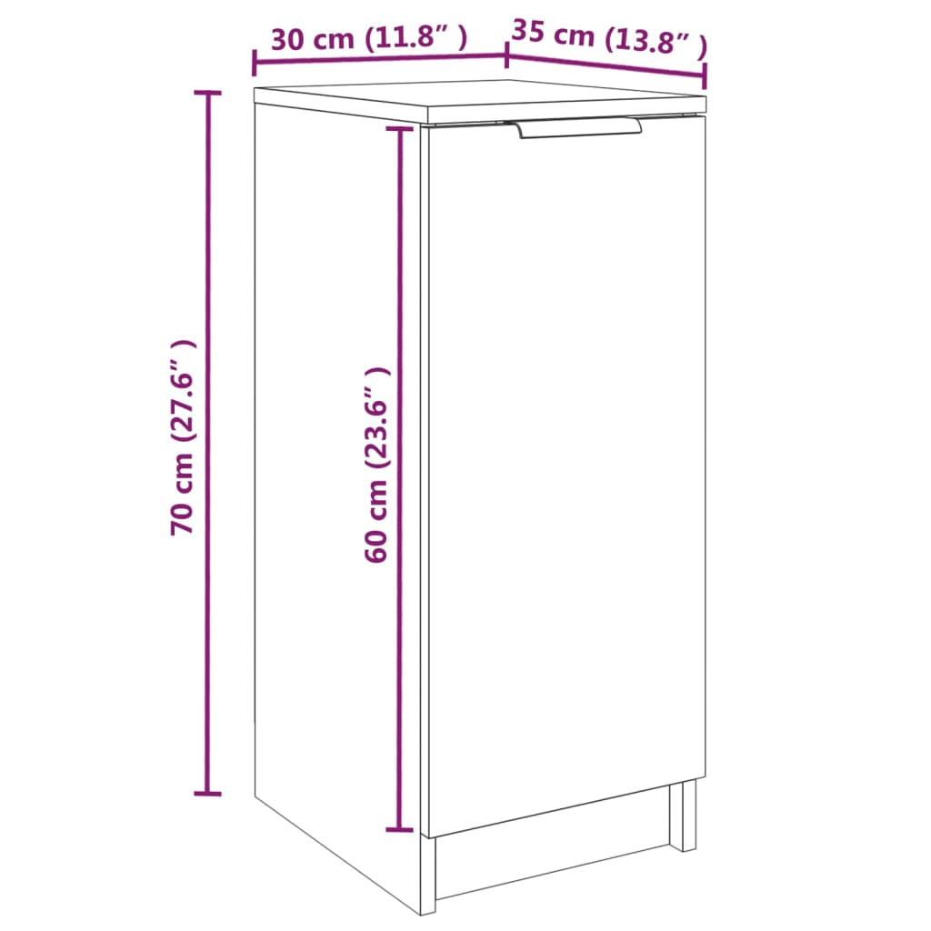 vidaXL Shoe Cabinet Smoked Oak 30x35x70 cm Engineered Wood