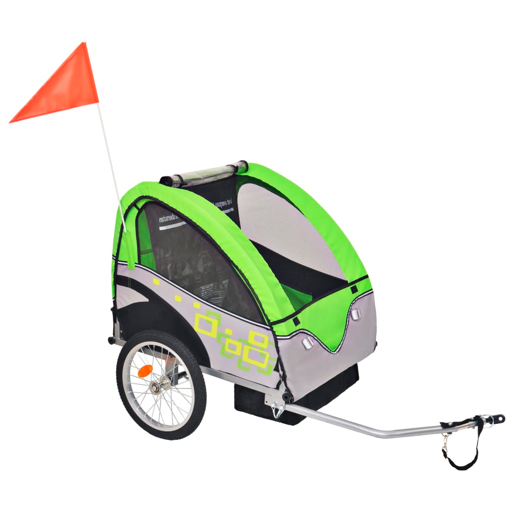 Bike Trailer Grey and Green 30 kg