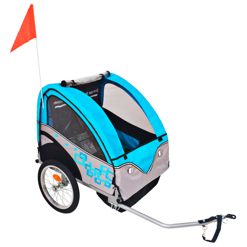 Bike Trailer Grey and Blue 30 kg