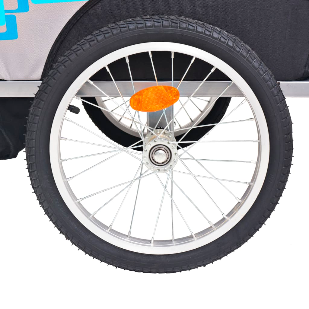 Bike Trailer Grey and Blue 30 kg