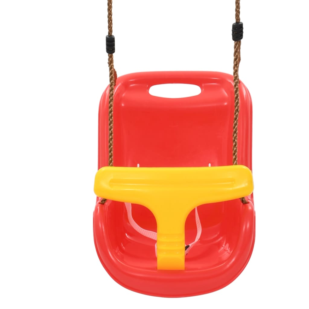 vidaXL Baby Swings 2 pcs with Safety Belt PP Red