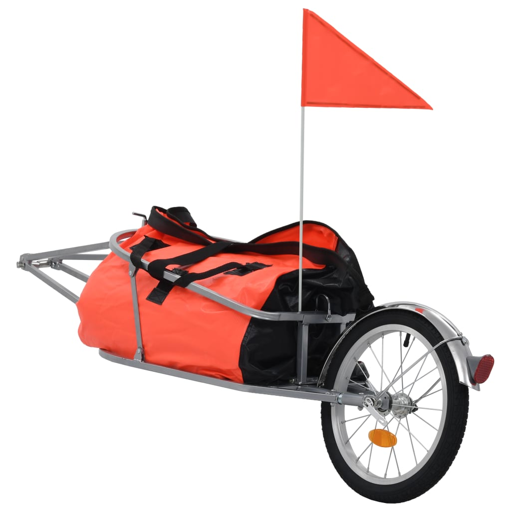 Bike Luggage Trailer with Bag Orange and Black