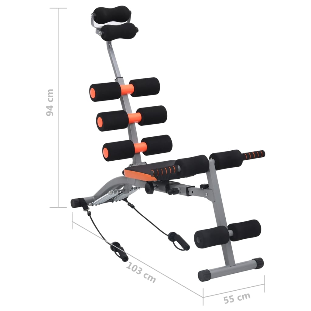 vidaXL L-shaped Abdominal Trainer with Elastic Strings