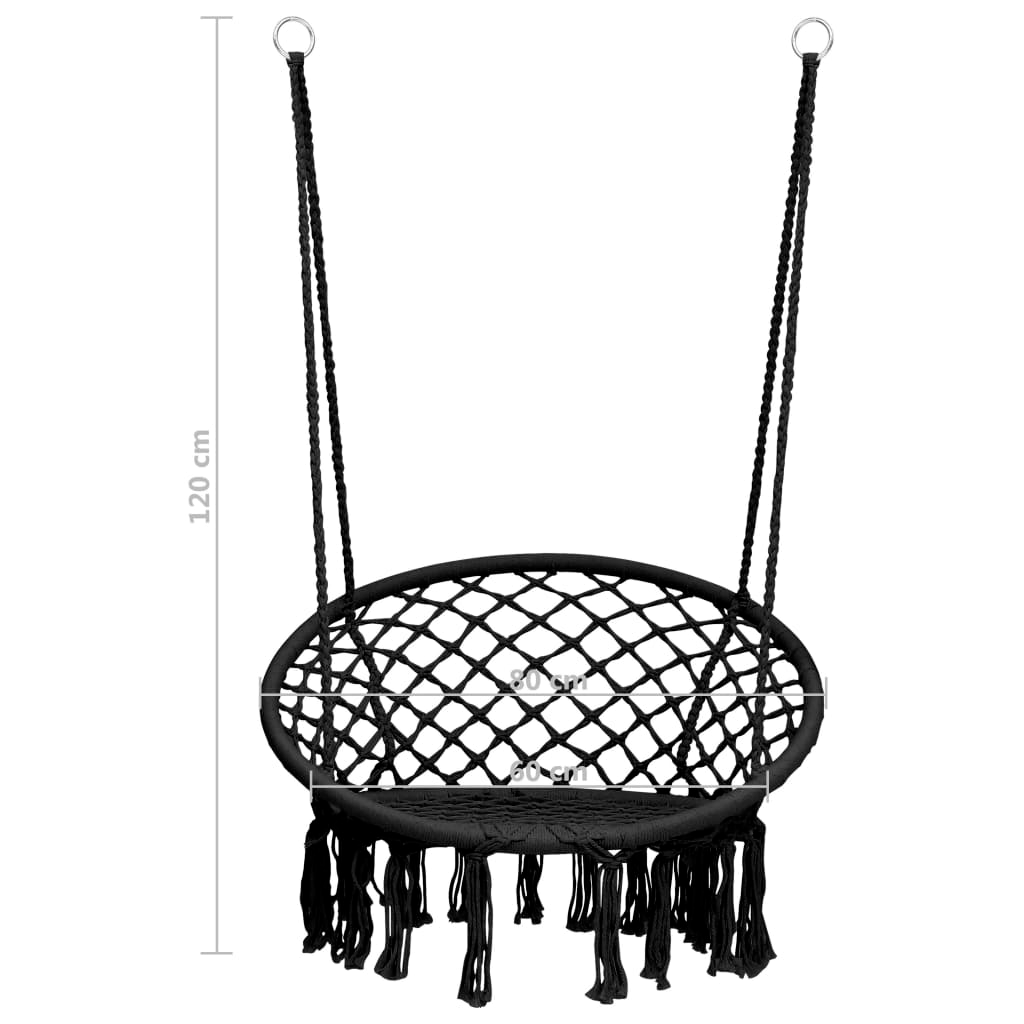 vidaXL Hammock Swing Chair 80 cm Anthracite