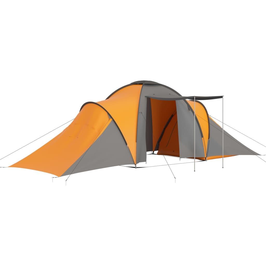 vidaXL Camping Tent 6 Persons Grey and Orange