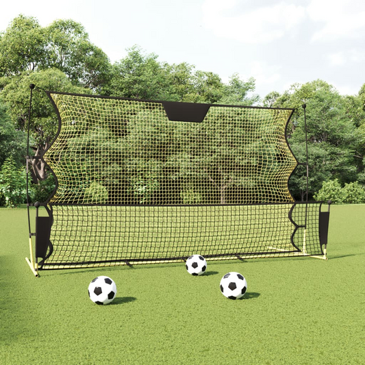 vidaXL Football Rebounder Net Black and Yellow 183x85x120 cm Polyester