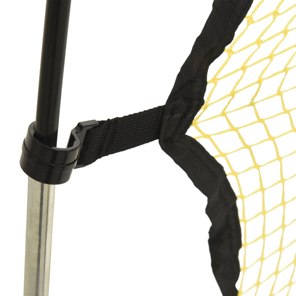 vidaXL Football Rebounder Net Black and Yellow 183x85x120 cm Polyester