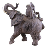 Climbing Elephants Ornament with Natural Effect
