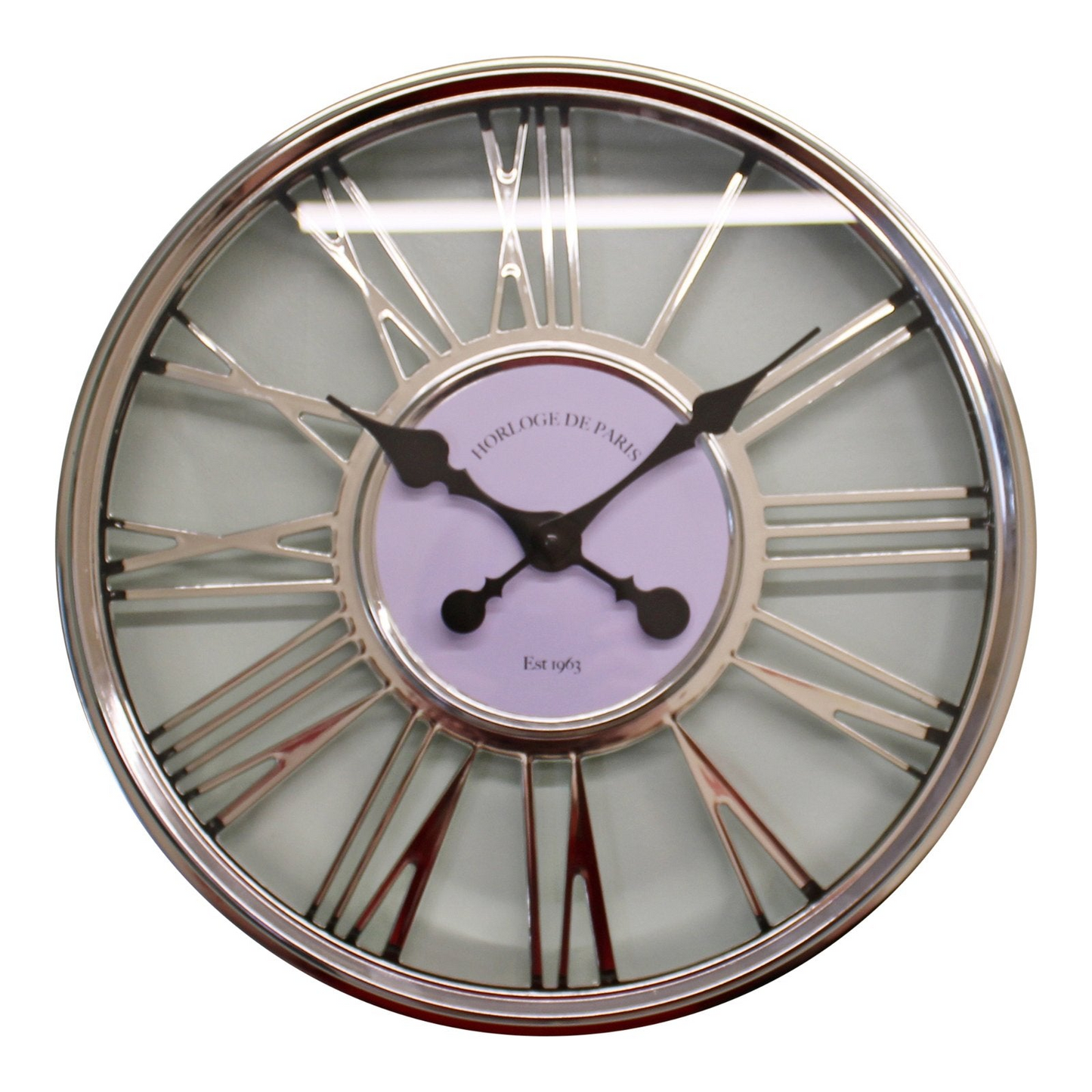 Large Silver Wall Clock 45cm