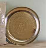 Decorative Silver Metal Tray With Etched Design