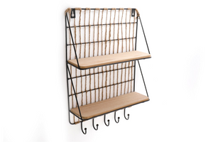 Synergy Wooden Shelf with 4 Hooks