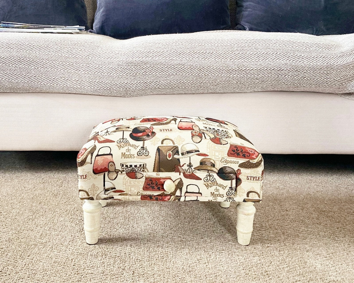 Ladies Fabric Footstool with Drawer