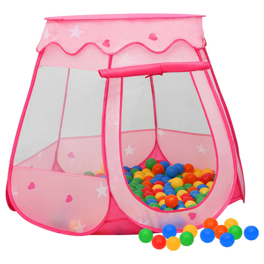 vidaXL Children Play Tent with 250 Balls Pink 102x102x82 cm