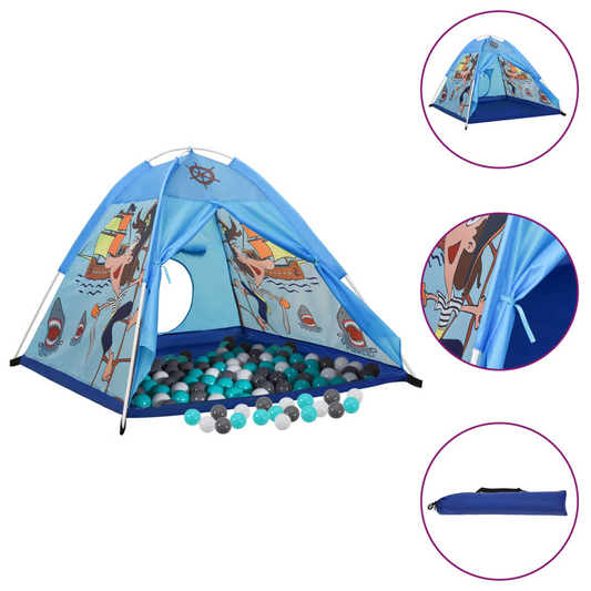 vidaXL Children Play Tent with 250 Balls Blue 120x120x90 cm