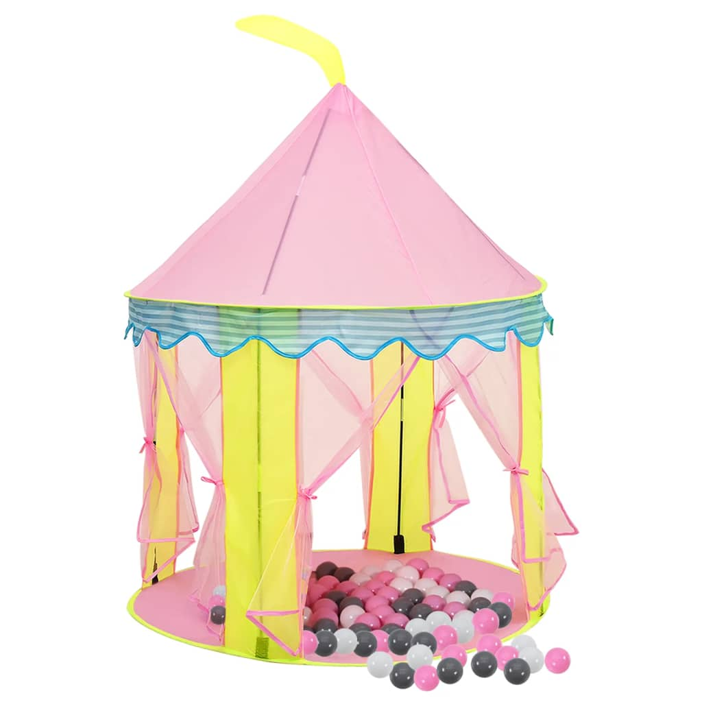 vidaXL Children Play Tent with 250 Balls Pink 100x100x127 cm