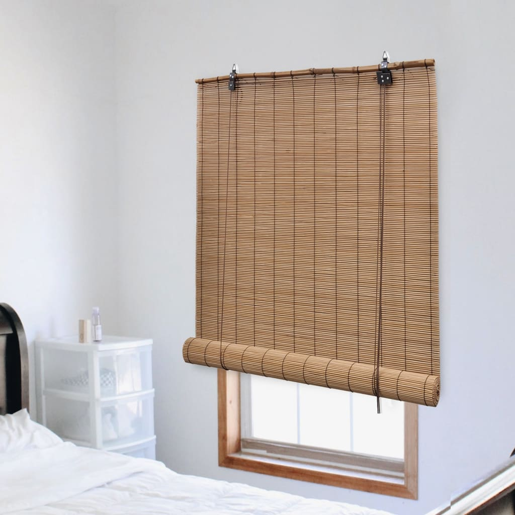 Roller Blind Bamboo 100x220 cm Brown