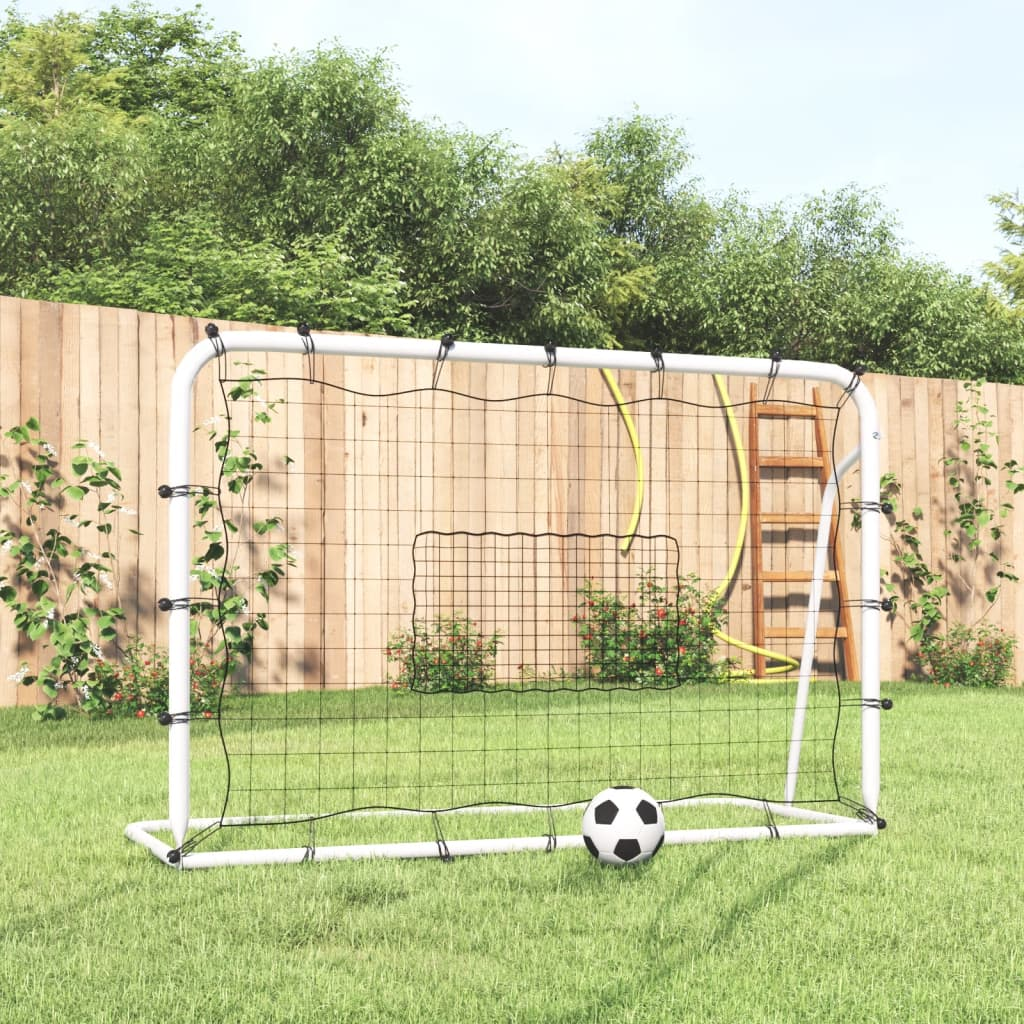 vidaXL Football Net Rebounder White&Black 184x61x123 cm Steel and PE